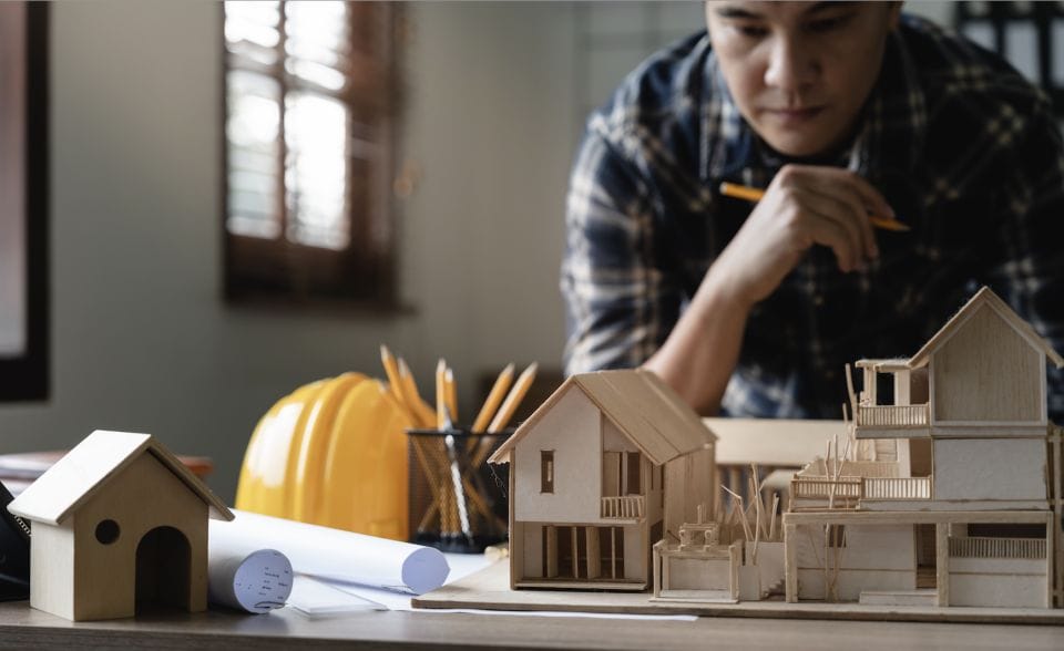 custom home builder designing model house