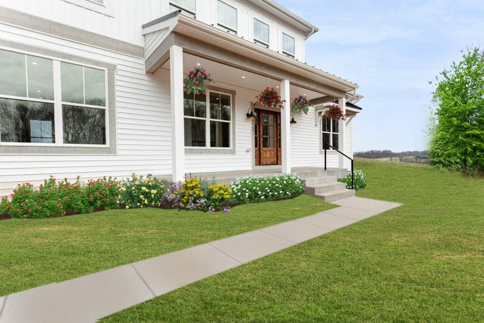 Vineyard model home front path