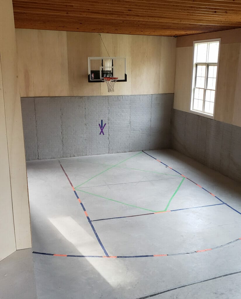french country indoor basketball court